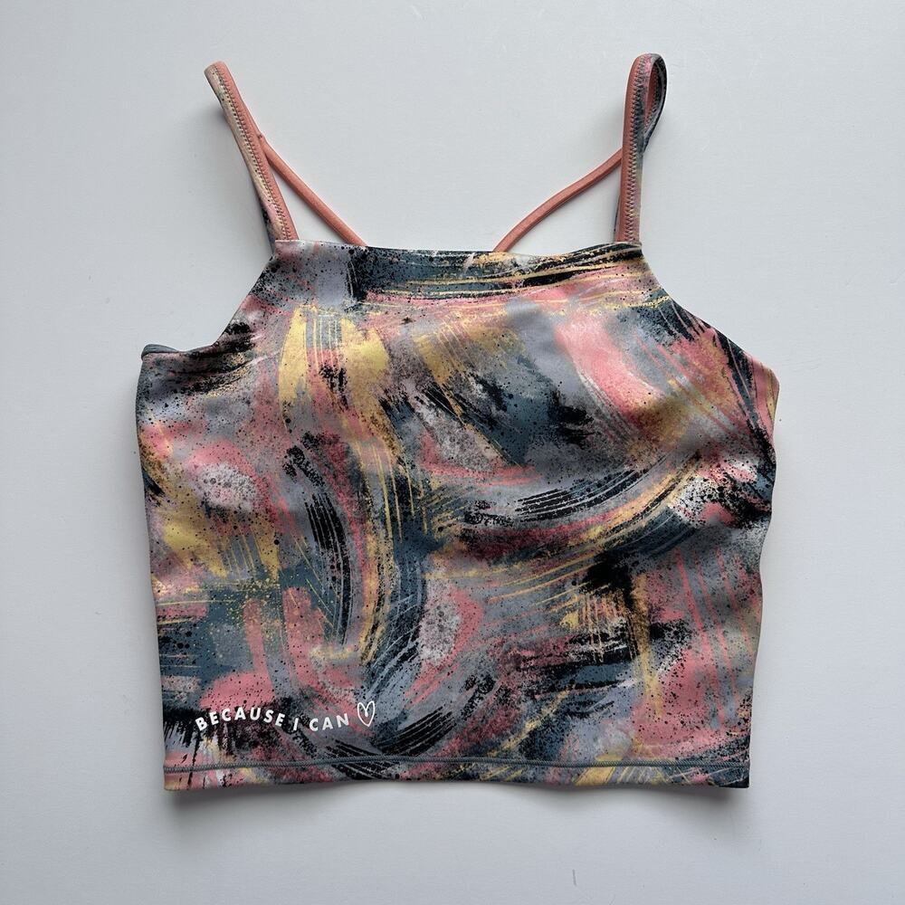 Athleta Girl x Simone Biles Because I Can‎ Brushstroke Crop Tank Top Girls XXL